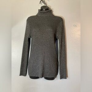 Chico's Shimmering Black Turtleneck Sweater